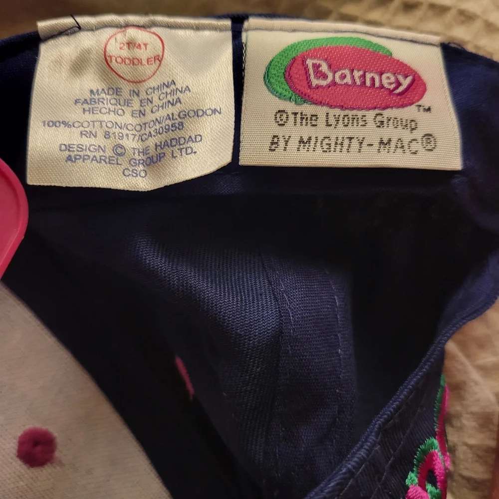 1992 Barney Navy Blue Baseball Cap, Lyons Group Vintage Kids Hat
